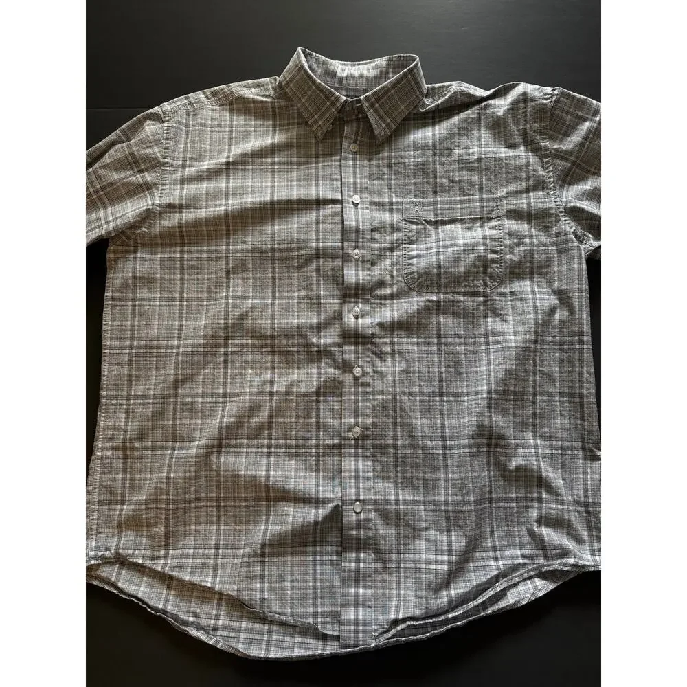 Panhandle Rough Stock Men’s XL Grey Plaid Long Sleeve Button Front Western Shirt - Picture 1 of 8